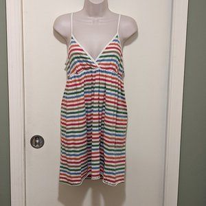 Women's Aerie Night Gown Night Dress Multi Color Stripes Size Large